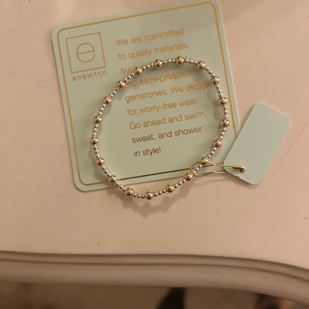 E Newton silver and gold Beaded Bracelet